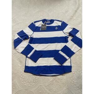 Abercrombie & Fitch Men’s Rugby Stripe Long Sleeve Shirt Blue White L NWT